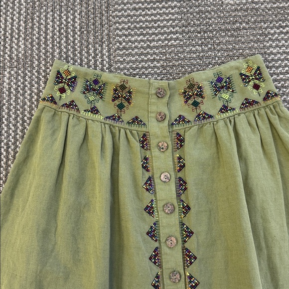 NWT Anthropologie Maeve Embroidered Utility Skirt, size 10 - Picture 10 of 12